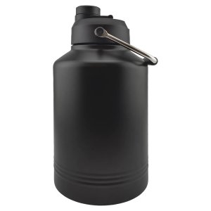 Polar Camel 128 oz. Black Vacuum Insulated Jug with Chug Lid and Easy-Carry Handle - Side view
