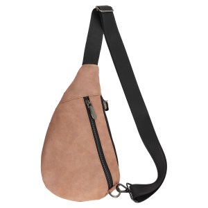 Crescent Bag - Engraved Faux Leather, Creekside Collection, Blush - Back view