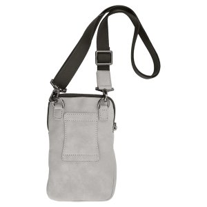 Urban Bag - Engraved Faux Leather, Creekside Collection, Light Gray - Back view