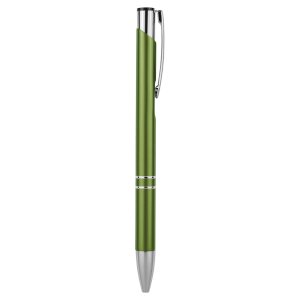 Green with Silver Trim Custom Engraved Pen - Angle view