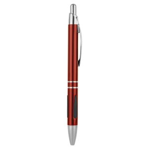 Burgundy with Silver Trim Custom Engraved Pen with Gripper - Angle view