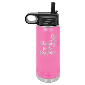 Polar Camel 20 oz. Pink Water Bottle - Open view