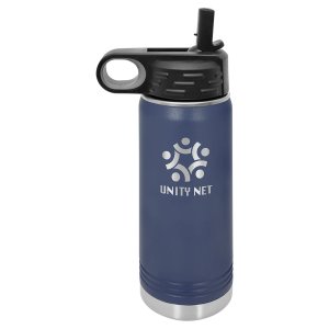 Polar Camel 20 oz. Navy Blue Water Bottle - Open view