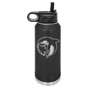 Polar Camel 32 oz. Black Water Bottle - Open view