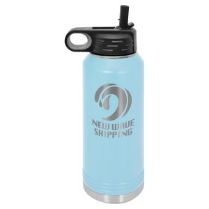 Polar Camel 32 oz. Light Blue Water Bottle - Open view