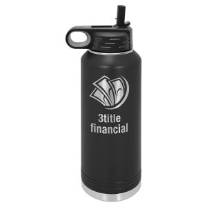 Polar Camel 40 oz. Black Water Bottle - Open view