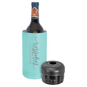 Polar Camel Teal Wine Chiller - Open 2 view