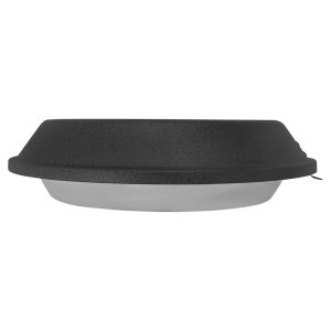 9" Aluminum Pie Pan with Black Lid - Closed view