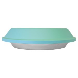 9" Aluminum Pie Pan with Teal Lid - Closed view