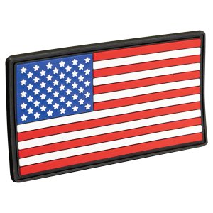 1 3/4" x 3 1/4" Red White and Blue American Flag PVC Patch with Kota Pro Adhesive - Angle view