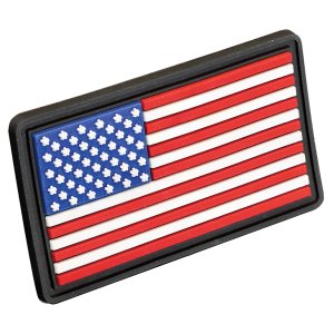 1 1/4" x 2" Red White and Blue American Flag PVC Patch with Kota Pro Adhesive - Angle 2 view