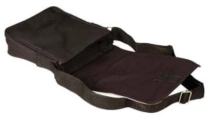 8 1/2" x 7" Black Custom Printed Shoulder Bag - Open view