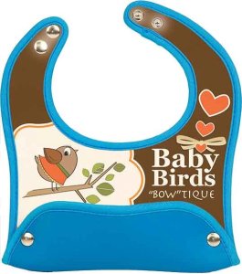 8" x 13" Blue Custom Printed Baby Bib - Closed view