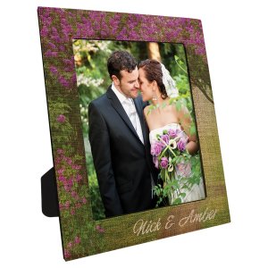 8" x 10" Custom Printed Burlap Photo Frame - Angle view