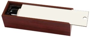 Rosewood Finish Wine Box with Custom Printed Lid - Open view