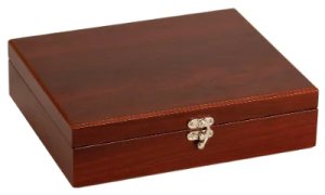 Rosewood Finish 5-Piece Wine Tool Gift Set - Closed view
