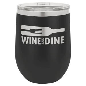 Polar Camel 12 oz. Black Stemless Wine Tumbler with Standard Lid
