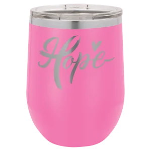 Polar Camel 12 oz. Pink Stemless Wine Tumbler with Standard Lid