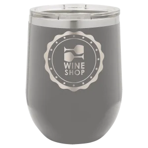 Polar Camel 12 oz. Dark Gray Stemless Wine Tumbler with Standard Lid