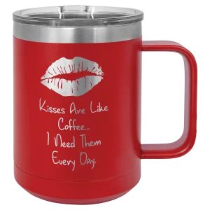 Polar Camel 15 oz. Red Vacuum Insulated Mug with Slider Lid