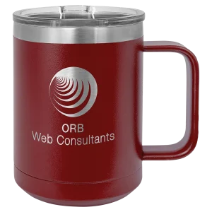 Polar Camel 15 oz. Maroon Vacuum Insulated Mug with Slider Lid