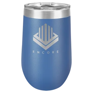 Polar Camel 16 oz. Royal Blue Stemless Wine Tumbler with Standard Lid
