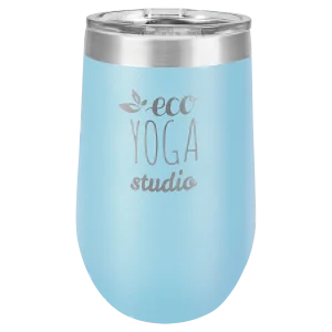 Polar Camel 16 oz. Light Blue Stemless Wine Tumbler with Standard Lid