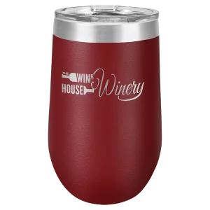 Polar Camel 16 oz. Maroon Stemless Wine Tumbler with Standard Lid