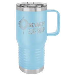 Polar Camel 20 oz. Light Blue Vacuum Insulated Travel Mug with Slider Lid