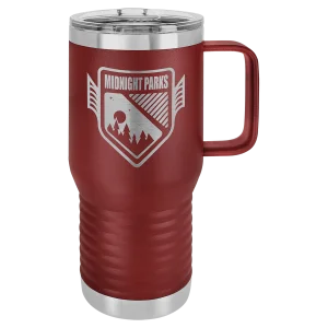 Polar Camel 20 oz. Maroon Vacuum Insulated Travel Mug with Slider Lid
