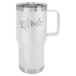 Polar Camel 20 oz. White Vacuum Insulated Travel Mug with Slider Lid
