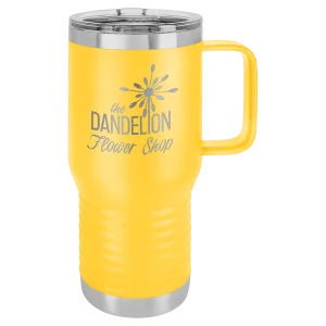Polar Camel 20 oz. Yellow Vacuum Insulated Travel Mug with Slider Lid