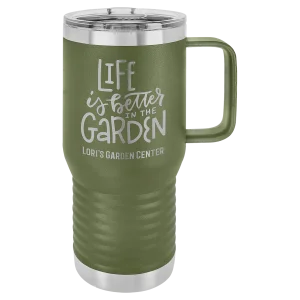Polar Camel 20 oz. Olive Green Vacuum Insulated Travel Mug with Slider Lid