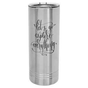 Polar Camel 22 oz. Stainless Steel Skinny Tumbler with Slider Lid