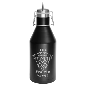 Polar Camel 64 oz. Black Vacuum Insulated Growler with Swing-Top Lid