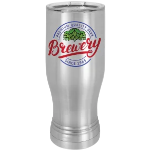 Stainless Steel Custom Printed 20 oz. Polar Camel Pilsner with Clear Lid