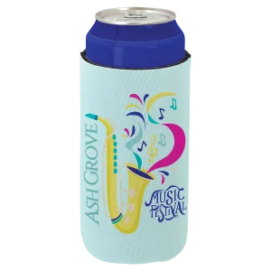 White Custom Printed 16 oz. Can Beverage Holder
